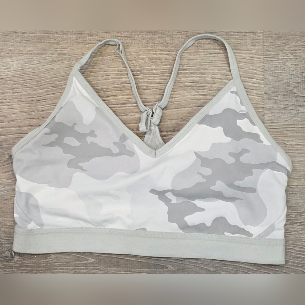 Women's Grey Camo Bralette - Lightweight Comfort